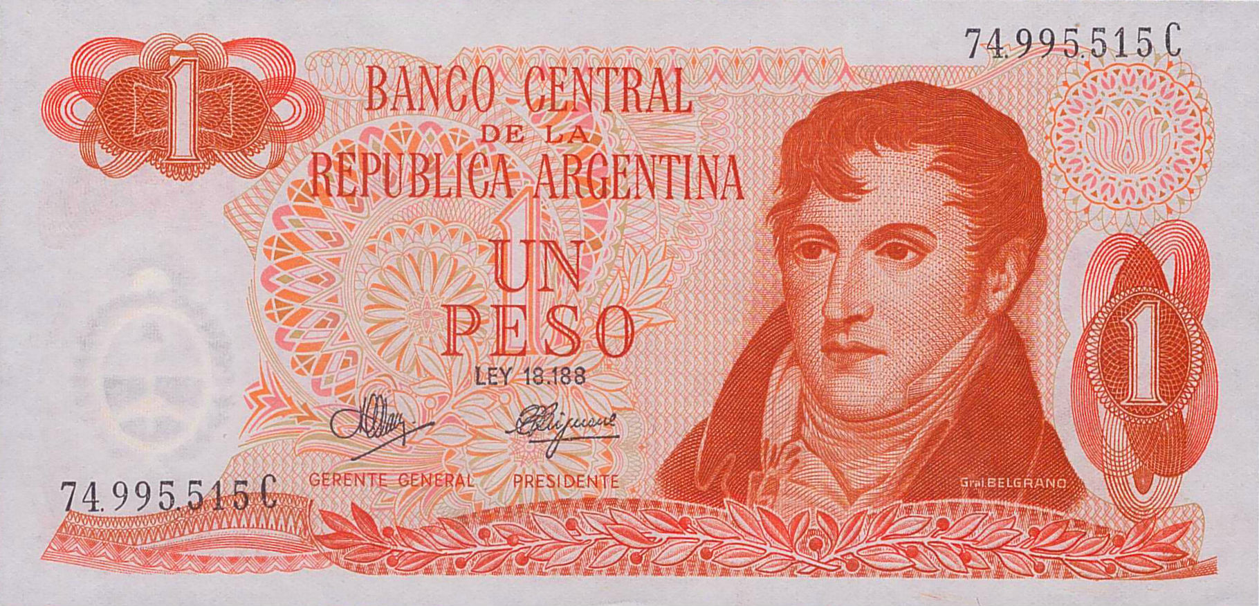 Argentina 1 1970 UNC P-287/3